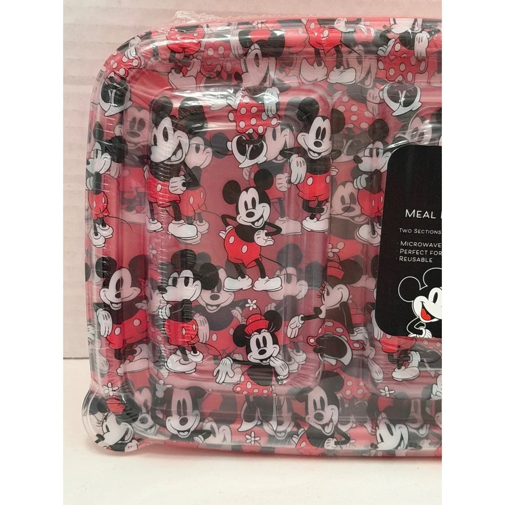 Disney Mickey Mouse 4 Piece Meal Prep Containers 25.3oz Two Sections BPA Free